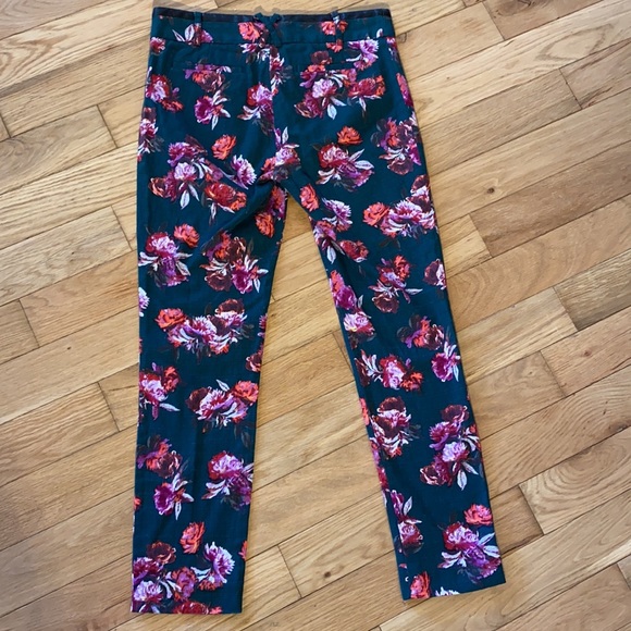 Anthropologie Cartonnier Charlie Ankle Pant Crop in Green with florals size 2 - Picture 5 of 16